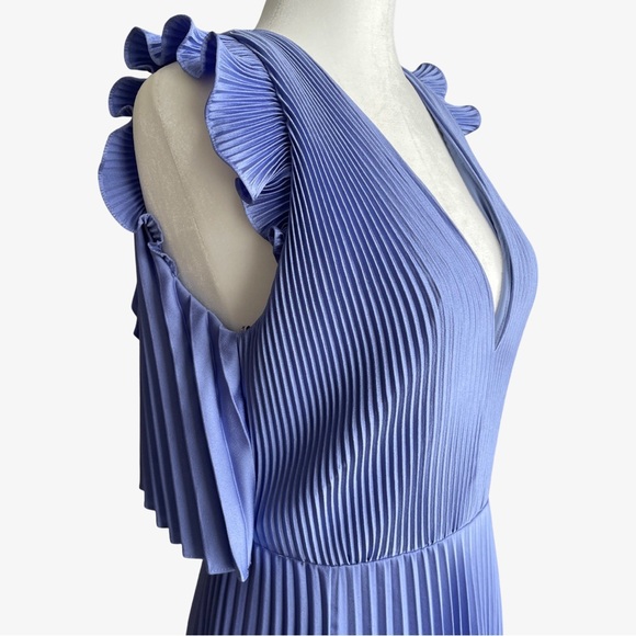 Flor et. al James Pleated Backless Gown Periwinkle Blue 8 NWT - Picture 8 of 17